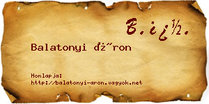 Balatonyi Áron névjegykártya